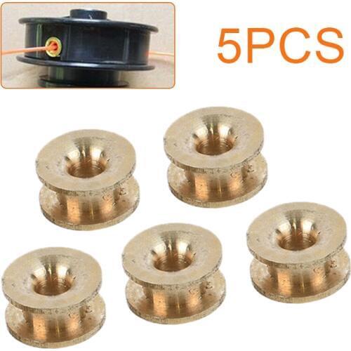 5Pcs Trimmer Head Set Eyelet Gold Brass Sleeve Brush Cutter Strimmer Brush Cutter Grass Weed Trimmer Heads Eyelets Garden Tool