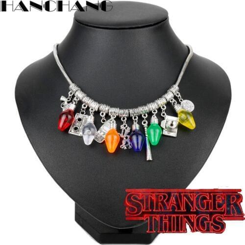 Stranger Things Jewelry Christmas Tree Lights Pendants Necklaces Alien Monster Necklace Stranger Things Fan Gifts