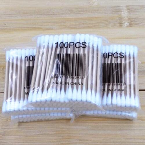 100pcs/bag Disposable Cotton Swabs for Baby Girls Makeup Cosmetic Tips Infant Cotton Bud Applicator Bar Kids Medical Stick Rod