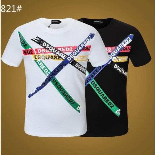 Genuine Dsquared2 Hot 2021 Summer Mens and Womens Letter Printing Casual T-Shirt hunter x hunter 821
