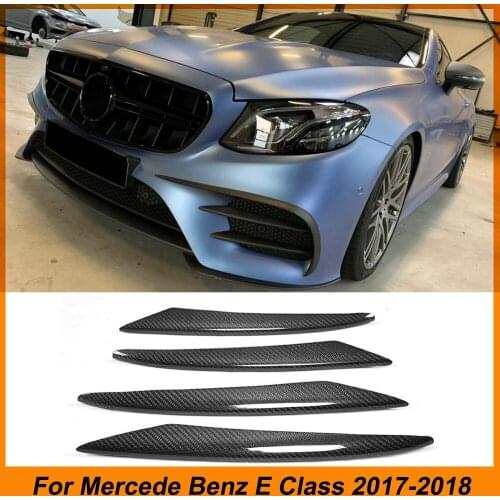 Carbon Fiber Front Bumper Vents Fog Lamp Cover Trim for Mercede Benz E Class C238 E300 E400 E43 AMG 17-18 Fit Sport only