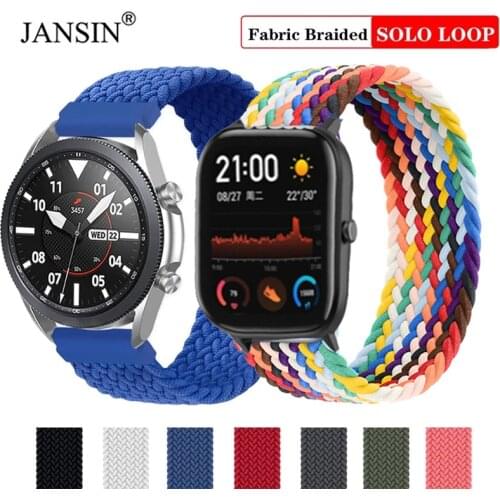 20mm 22mm Braided Solo Loop Band For Samsung Galaxy Watch 3 46mm 42mm Active 2 Gear S3 S2 Bracelet Huawei Watch GT gt2e gts gtr