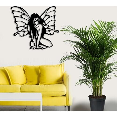 Blindfold Angel with Wing Wall Room Home Accessory Wooden Table 50x44cm