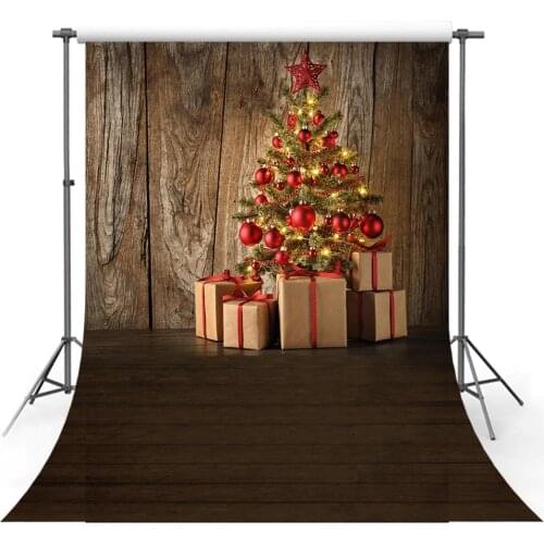 Avezano Christmas Backdrops Tree Winter Bell Gift Wooden Floor Board Decor Banner Photography Background Photo Studio Photozone