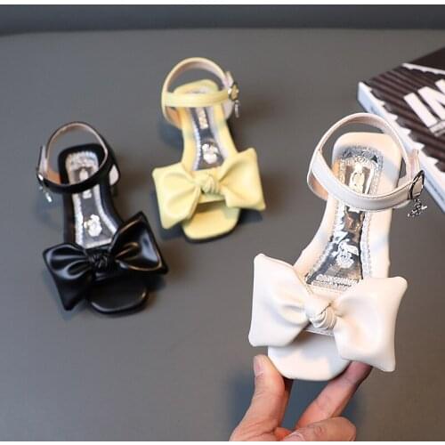 Girls Sandals Big Bowtie Non-slip Girls Princess Shoes Summer New Fashion Kids Beach Sandals Childrens Shoes E881