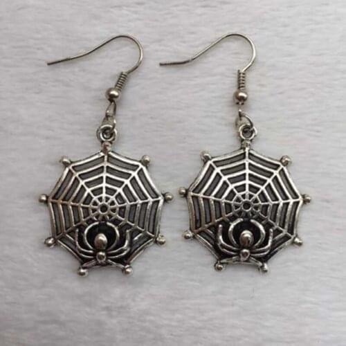 Tibetan silver earring,Jewelry Creative Cobweb Earring ,Halloween gift