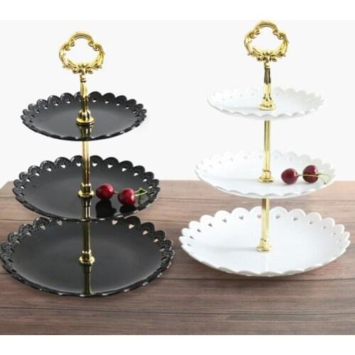 New 3-level Plastic Cake Support Afternoon Tea Dishes For Weddings Tableware For Parties New Three-layer Cake Rack Shop