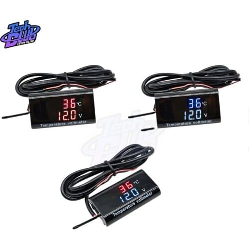 0.28 Inch Temperature Voltmeter Temperature And Humidity Controller Digital Dual Display Waterproof Meter Head DC8-18V