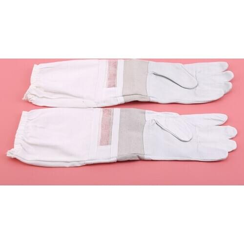 1 Pair New Sheepskin Beekeeping Gloves Universal Model Canvas Gloves Breathable Material Bee Tools
