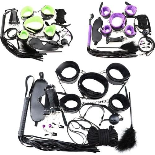 10 Piece Sexy New Plush Toys Leather Fun Set Alternative Bundle Happiness Increased Binding Connection Kit Sex Toys TK-ing