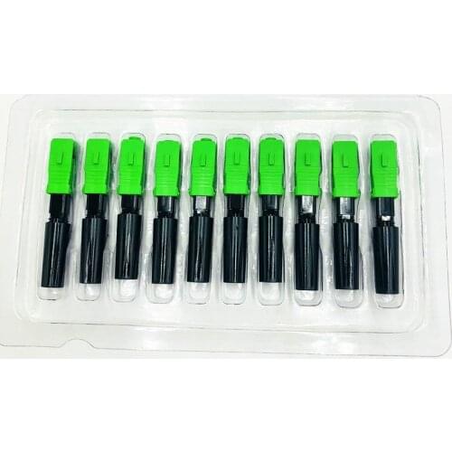 100PCS SC APC Optical Fiber Fast Connector FTTH Field Quick Assembly Fiber Optic SC Fast Connector