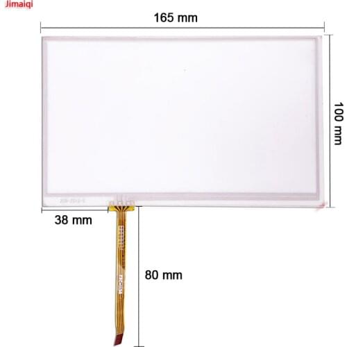165*100 mm 165mm * 100 mm 4Pin Resistive 7" inch Touch Screen Panel Digitizer sensor for Car DVD PLC ZCR-2512-5 FPC-1138 Glass