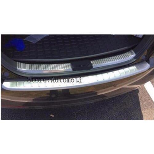 2PCS Stainless Steel Inside + Outside Rear Bumper Door Sill Protector For 2008 2009 2010 2011 2012 2013 2014 2015 for Mazda CX-7