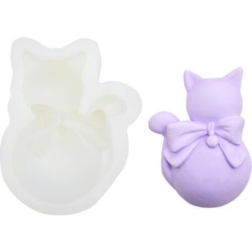 2019 Back View Cat Shape Silicone Chocolate Mold Diy 3d Fondant Molds Jelly Candy Bar Cake Decorating Tools