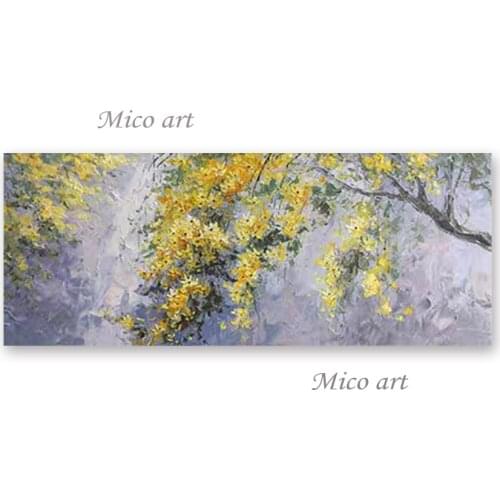 Abstract Knife Flower Oil Painting Modern Acrylic Textured Canvas Wall Art Hanging Picture For Living Room Decoration No Frame
