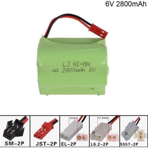 6v 2800mah AA NI-MH T model Battery for RC Electric toys car ship robot JST/SM-2P/EL-2P/L6.2-2P Plug free shipping