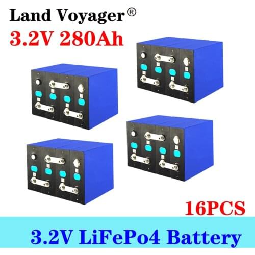 16PCS Land Voyager 3.2V 280Ah lifepo4 battery DIY 24V 48V rechargeable battery pack for E-scooter RV Solar Energy storage system