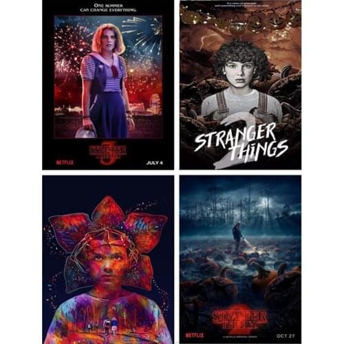 Stranger things 8 poster 5D DIY Diamond painting Full Square Diamond embroidery Cross stitch Full Round Diamond mosaic QQ2025