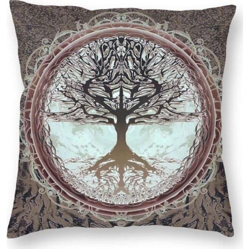 Tree Of Life Inner Peace Cushion Cover 40x40 Decoration 3D Print Throw Pillow Case For Car Double Side Cojines