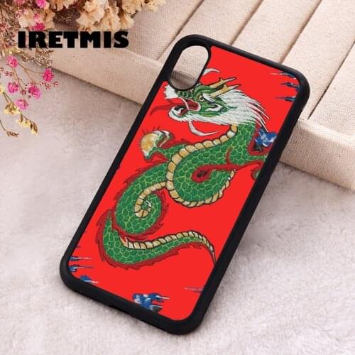 Iretmis 5 5S SE 2020 phone cover cases for iphone 6 6S 7 8 Plus X Xs Max XR 11 12 MINI Pro Soft Silicone TPU Red Dragon