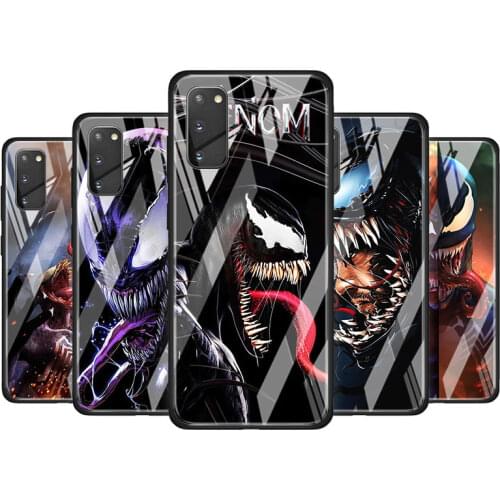 Venom Marvel Hero for Samsung Galaxy S20 FE Ultra Note 20 S10 Lite S9 S8 Plus Luxury Tempered Glass Phone Case Cover