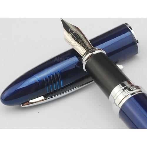 Duke Fashion Fountain Pen 911 Dark Blue Big Shark Shape Full Metal Iridium Medium Nib Writing Pen Office & Home Gift
