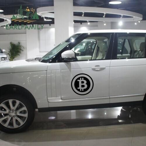 EARLFAMILY 58cm x 58cm Large Bitcoin Cryptocurrency Blockchain Freedom Big Car Stickers Vinyl JDM Window Decal Styling