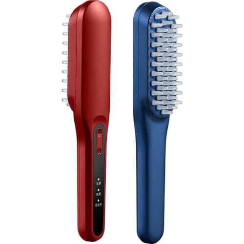 Electric Vibration Massage Comb Hairdressing Comb Anti Hair Loss Phototherapy Scalp Massager USB Rechargeable