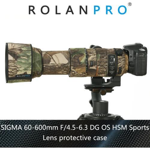 ROLANPRO Nylon Waterproof Lens Camouflage Rain Cover For Sigma 60-600mm f4.5-6.3 DG OS HSM Sport Lens Protective Case Guns Cloth
