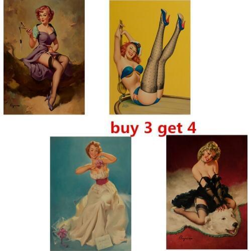 Beautiful poster decorative painting Soviet poster Soviet beauty portrait retro decorative painting