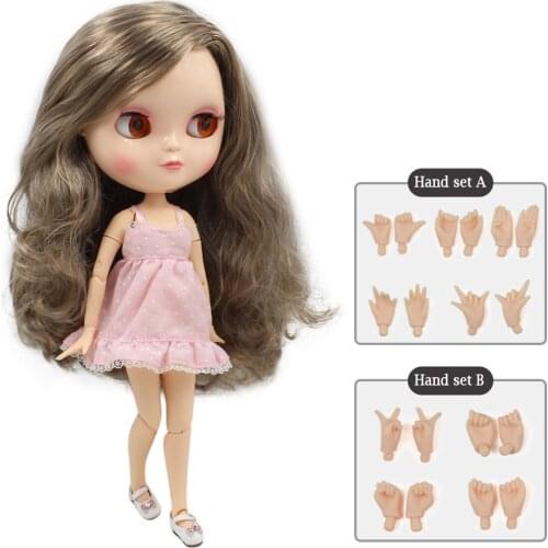ICY DOLL small breast azone body fortune days BL2240/9016 grey mix brown hair side parting 30cm