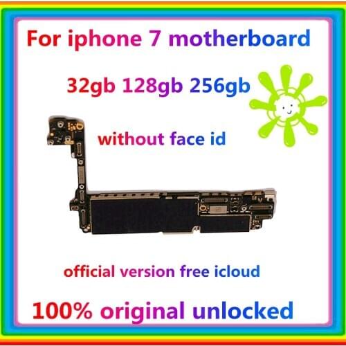 Free icloud For iPhone 7 Motherboard 100% Original Unlocked Logic board support 4G GSM ,32GB 128GB 256GB with full chips