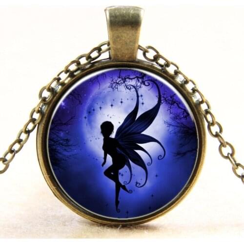 Fashion Bronze Pendant Necklace Vintage Fairy Marine Organisms Statement Chain Necklace Classic Jewelry