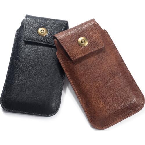Fashion Mens Small Waist Packs 4.7-6.5"inch Mobile Phone Universal Pouch Belt Waist Bags for iPhone Xs Max