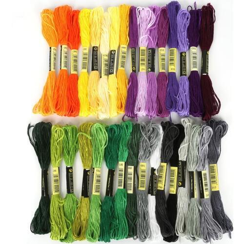 8 pcs Mix Colors Cross Stitch Cotton Sewing Skeins Craft DMC Embroidery Thread Floss Kit DIY Sewing Tools