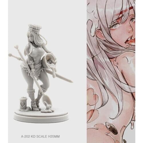 35MM Resin Figure Kits Goddess Beauty Model Self-assembled A-202