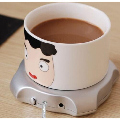 New USB Tea Coffee Cup Mug Warmer Heater Pad with 4 Port USB Hub PC Laptop Chocolate 88 QJY99
