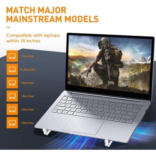 RGB Gaming Laptop Radiator Cooling Pad Notebook Lifting Air-Cooled Cooling Stand with 3 Fan for 12-17inch Laptop