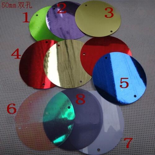 100pcs PVC bulk sequins, 50mm sequins, costumes and other DIY wedding accessories, flash sequins 010001010