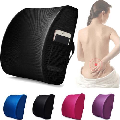 Car Memory Foam Cushion Back Waist Support Travel Pillow Breathable Healthcare Lumbar Chair Pillows for Home Office Relieve Pain