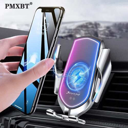Qi Wireless Car Charger Sensor Automatic Clamping Air Vent Phone Holder Stand 10W Fast Charging For iPhone 11 Pro Huawei P30 Pro