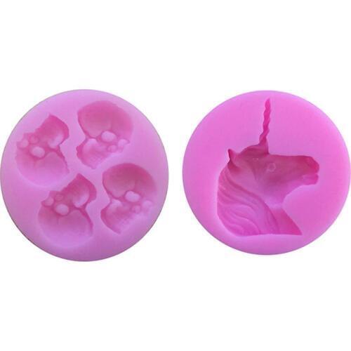 Clearance Sale bakeware 3d skull unicorn shape silicone cake mold mini cake fondant molds decorating tools chocolate baking mold