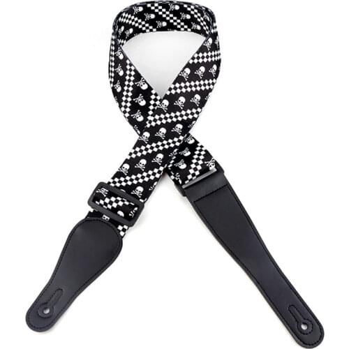 Guitar Strap for Acoustic Electric Guitar and Bass Multi-Color Guitar Belt Adjustable Skull Printing Straps