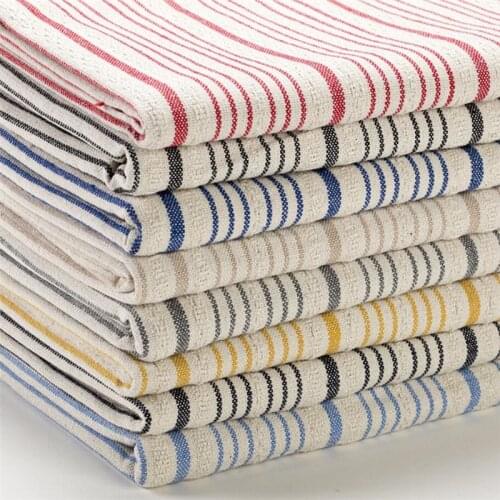 150cm width cotton linen stripe jacquard weave printed Fabric Cloth home shoe bag table cloth Garments Crafts Accessories BH24