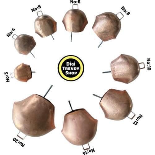 Hand Made Traditional No:6 Iron Bell for Animal, Cow, Door, House Copper Color