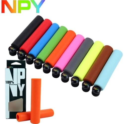 NPY mountain bike handlebar high density ultra light waterproof anti skid bicycle handlebar 100% pure silicone grip Accessories