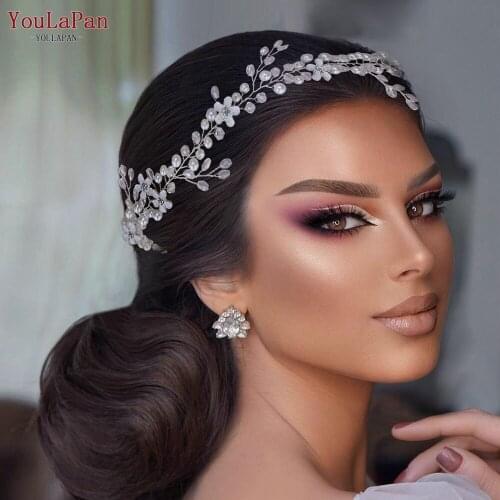 YouLaPan HP347 Wedding Diy Bridal Headband Rhinestone Hair Piece Wedding Accessories Jewelry Crystal Decoration with Pearls