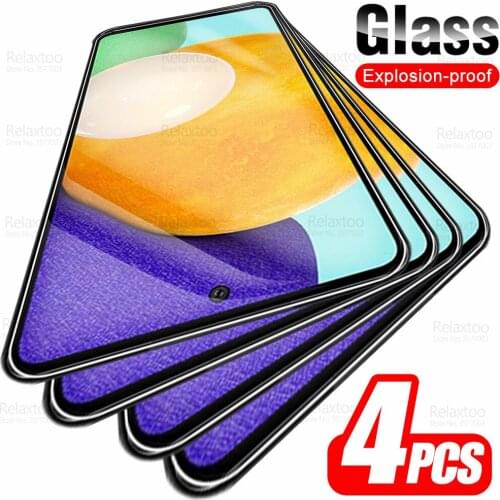 4pcs Tempered Protective Glass For Samsung Galaxy A52 A22 A32 A72 A02 A12 A21S A51 A71 A31 A50 A70 M51 M31 Screen Protector Film