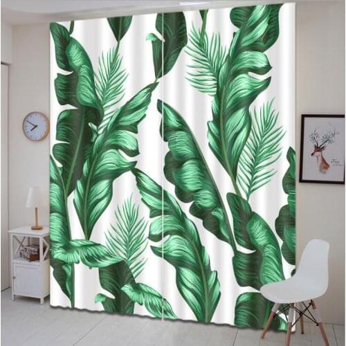 Kitchen and living room Curtain Plant shading 3D Window Curtain office Bedroom Drapes Cortina Rideaux Customized size pillowcase