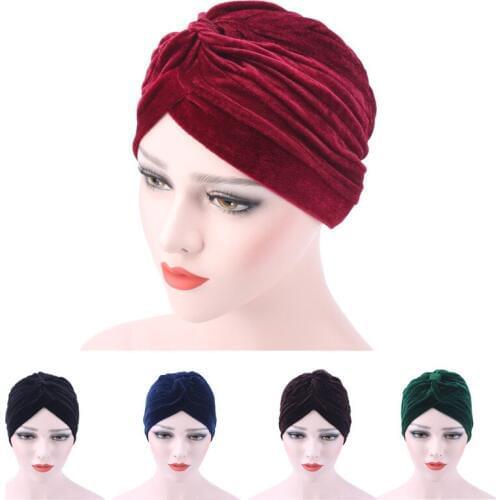 Women Holiday Cap Solid Muslim Turban Cap Women Elastic Stretchy Beanies Hat Bonnet Indian